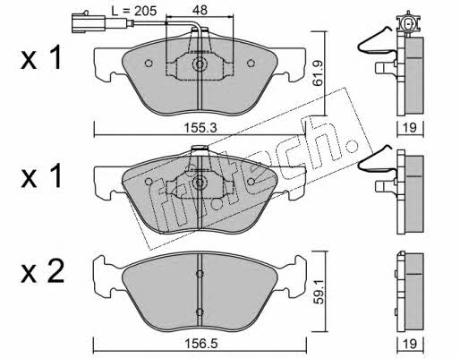 Fri.tech 085.2 Brake Pad Set, disc brake 0852