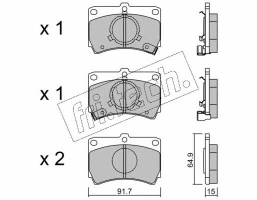 Fri.tech 105.0 Brake Pad Set, disc brake 1050