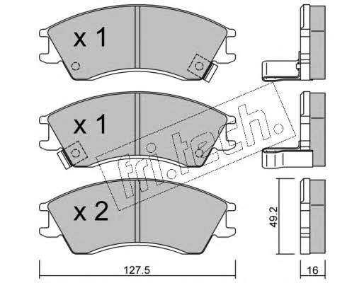 Fri.tech 163.0 Brake Pad Set, disc brake 1630