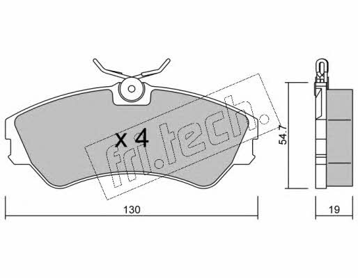 Fri.tech 165.0 Brake Pad Set, disc brake 1650