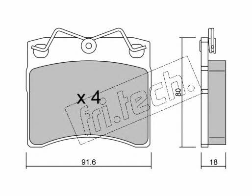 Fri.tech 166.0 Brake Pad Set, disc brake 1660