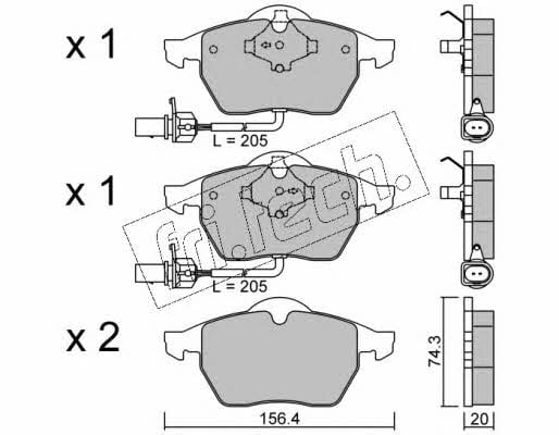 Fri.tech 188.3 Brake Pad Set, disc brake 1883
