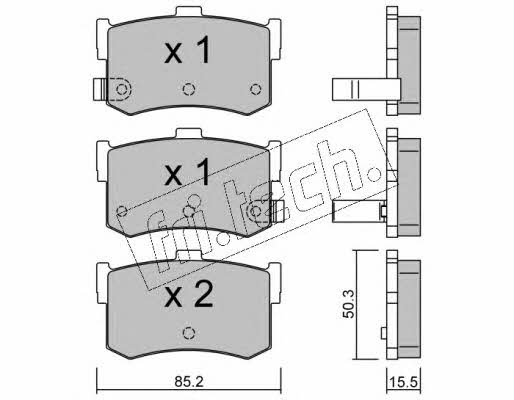 Fri.tech 194.0 Brake Pad Set, disc brake 1940