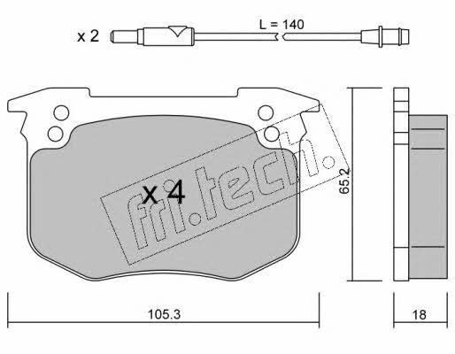 Fri.tech 196.0 Brake Pad Set, disc brake 1960