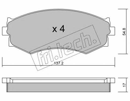 Fri.tech 197.0 Brake Pad Set, disc brake 1970