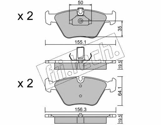 Fri.tech 216.0 Brake Pad Set, disc brake 2160