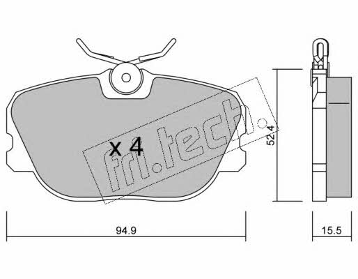 Fri.tech 244.0 Brake Pad Set, disc brake 2440