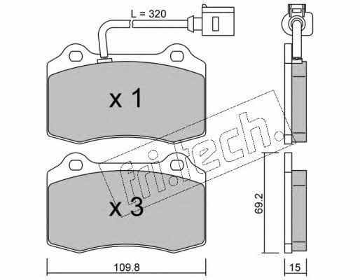 Fri.tech 260.4 Brake Pad Set, disc brake 2604