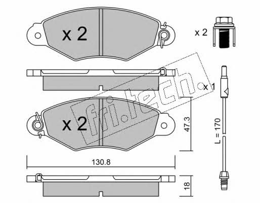 Fri.tech 262.1 Brake Pad Set, disc brake 2621