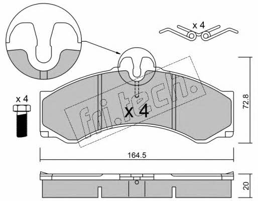 Fri.tech 271.0 Brake Pad Set, disc brake 2710