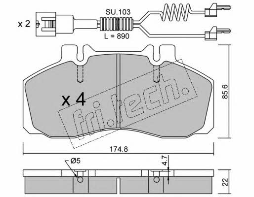 Fri.tech 275.0W Brake Pad Set, disc brake 2750W