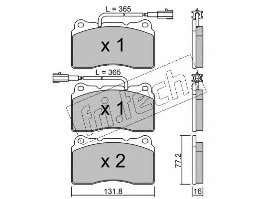 Fri.tech 297.4 Brake Pad Set, disc brake 2974