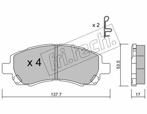 Fri.tech 304.0 Brake Pad Set, disc brake 3040