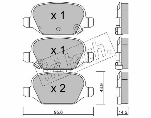 Fri.tech 333.5 Brake Pad Set, disc brake 3335