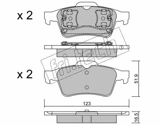 Fri.tech 346.0 Brake Pad Set, disc brake 3460