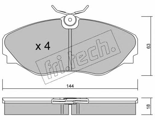 Fri.tech 347.0 Brake Pad Set, disc brake 3470