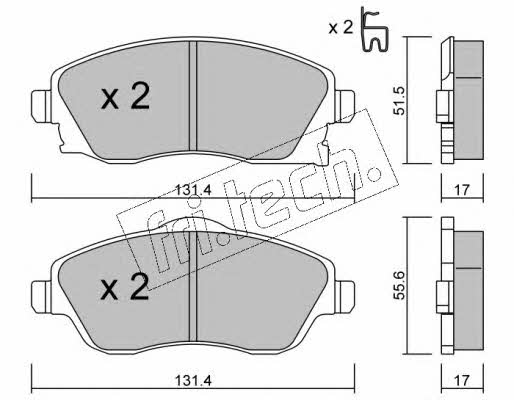 Fri.tech 349.0 Brake Pad Set, disc brake 3490