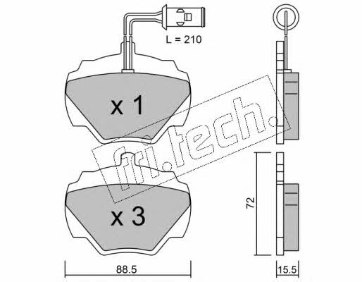 Fri.tech 362.1 Brake Pad Set, disc brake 3621