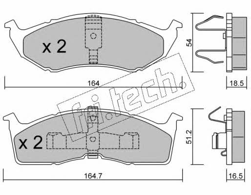 Fri.tech 365.0 Brake Pad Set, disc brake 3650