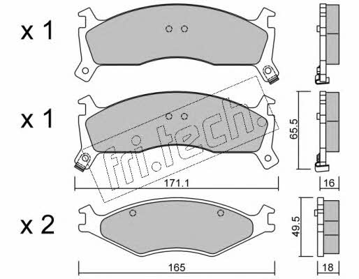 Fri.tech 384.0 Brake Pad Set, disc brake 3840