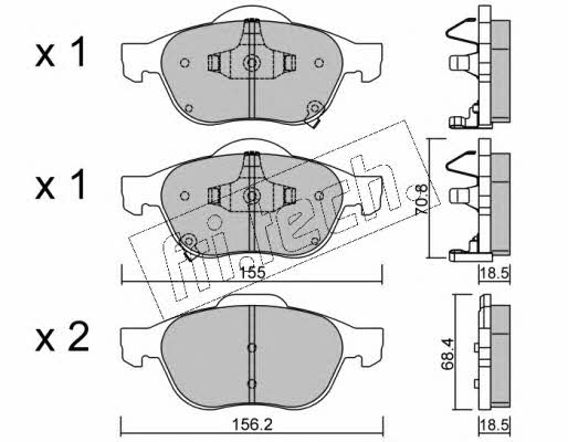 Fri.tech 464.0 Brake Pad Set, disc brake 4640