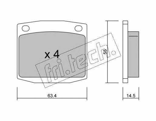 Fri.tech 502.0 Brake Pad Set, disc brake 5020