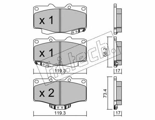 Fri.tech 131.2 Brake Pad Set, disc brake 1312