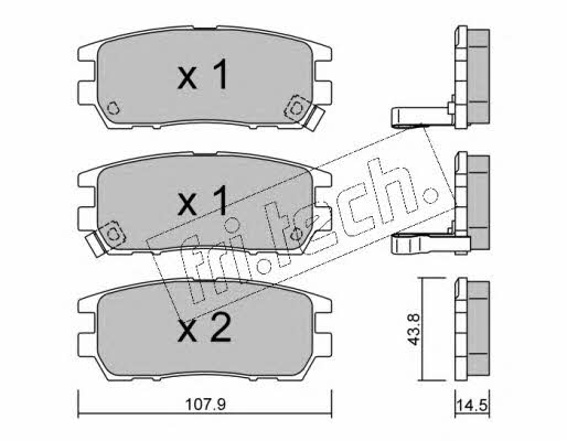 Fri.tech 154.0 Brake Pad Set, disc brake 1540