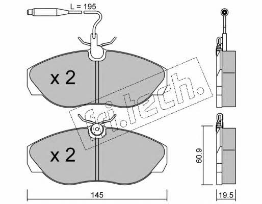 Fri.tech 157.0 Brake Pad Set, disc brake 1570