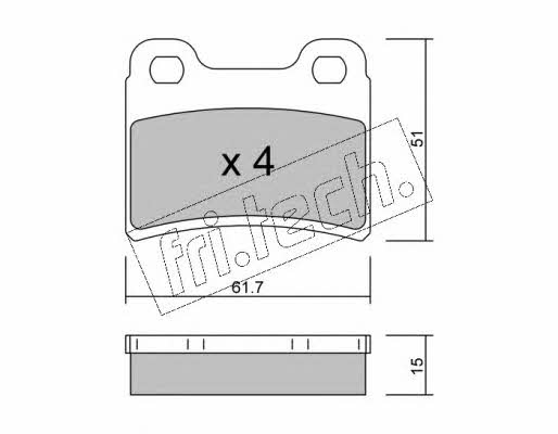 Fri.tech 551.0 Brake Pad Set, disc brake 5510