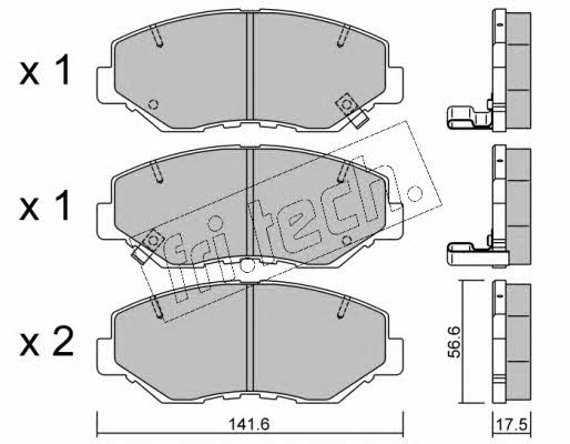 Fri.tech 622.0 Brake Pad Set, disc brake 6220