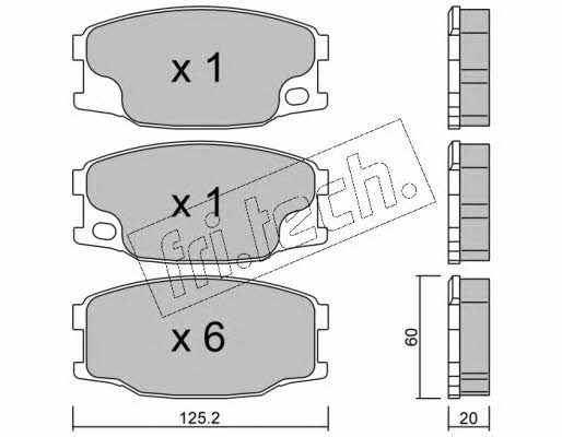 Fri.tech 638.0 Brake Pad Set, disc brake 6380