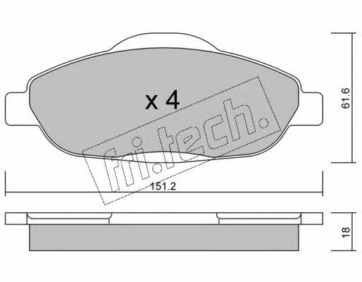 Fri.tech 820.0 Brake Pad Set, disc brake 8200