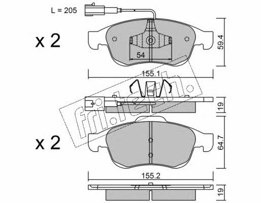 Fri.tech 833.1 Brake Pad Set, disc brake 8331