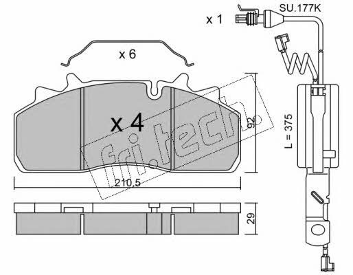 Fri.tech 947.0W Brake Pad Set, disc brake 9470W