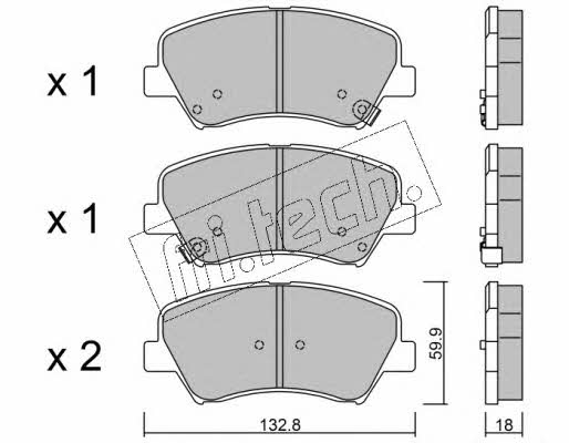 Fri.tech 960.0 Brake Pad Set, disc brake 9600