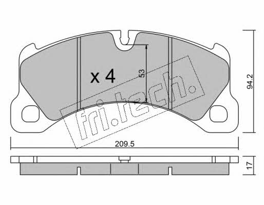 Fri.tech 972.0 Brake Pad Set, disc brake 9720