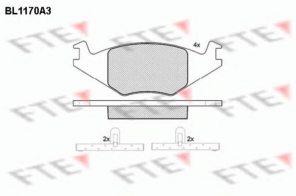 FTE BL1170A3 Brake Pad Set, disc brake BL1170A3