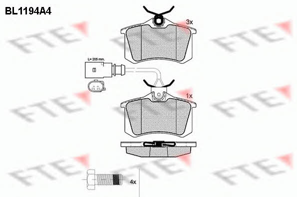 FTE BL1194A4 Brake Pad Set, disc brake BL1194A4