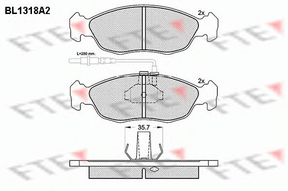 FTE BL1318A2 Brake Pad Set, disc brake BL1318A2