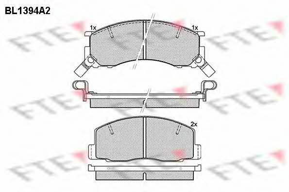 FTE BL1394A2 Brake Pad Set, disc brake BL1394A2