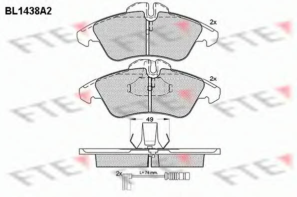 FTE BL1438A2 Brake Pad Set, disc brake BL1438A2