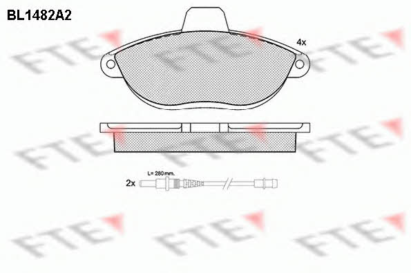 FTE BL1482A2 Brake Pad Set, disc brake BL1482A2