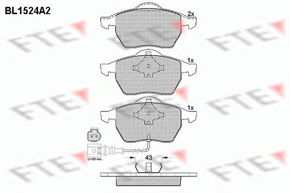 FTE BL1524A2 Brake Pad Set, disc brake BL1524A2