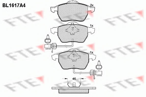 FTE BL1617A4 Brake Pad Set, disc brake BL1617A4