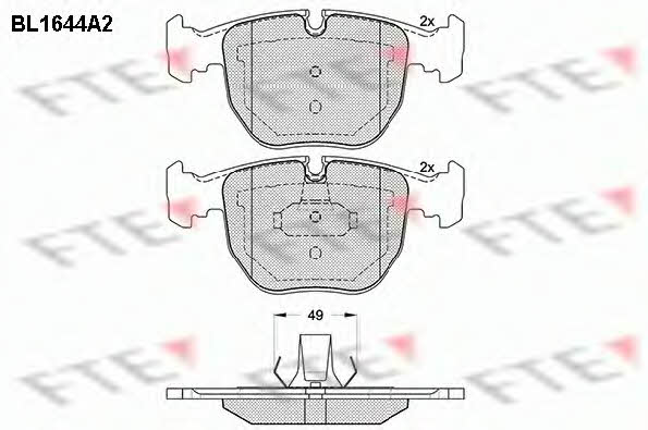 FTE BL1644A2 Brake Pad Set, disc brake BL1644A2