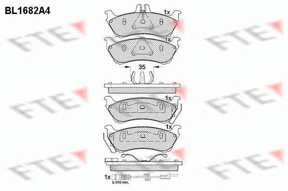 FTE BL1682A4 Brake Pad Set, disc brake BL1682A4