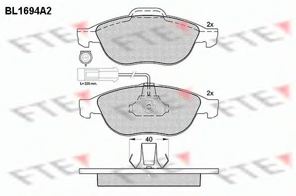 FTE BL1694A2 Brake Pad Set, disc brake BL1694A2