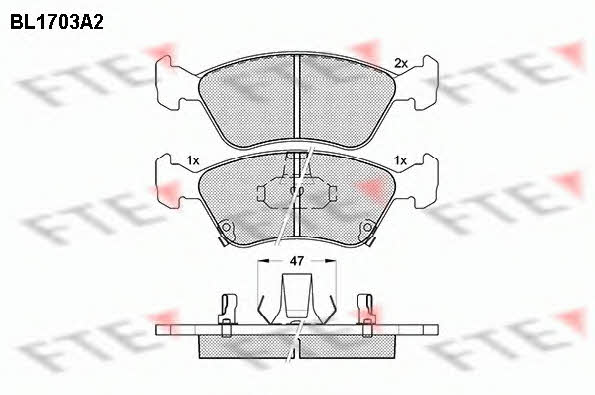 FTE BL1703A2 Brake Pad Set, disc brake BL1703A2