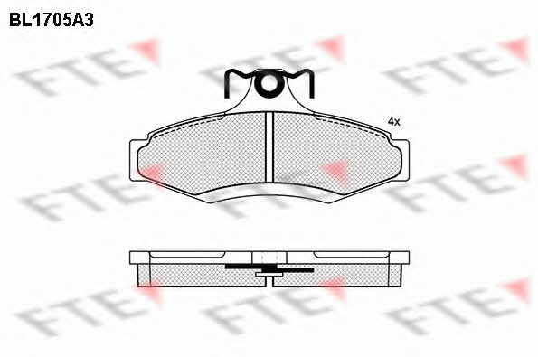 FTE BL1705A3 Brake Pad Set, disc brake BL1705A3